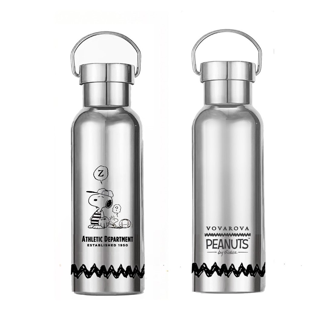 Vovarova x Snoopy 联乘 - 复古牛奶瓶保温杯 - 保温瓶/保温杯 - 不锈钢 