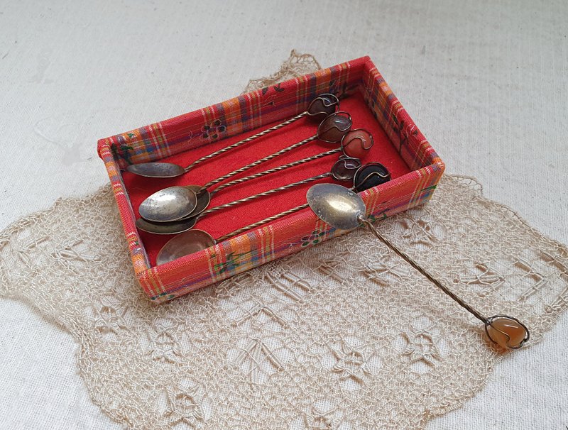 【好日恋物】德国vintage/antique手工天然矿物铜制汤匙组 - 餐刀/叉/匙组合 - 铜/黄铜 金色