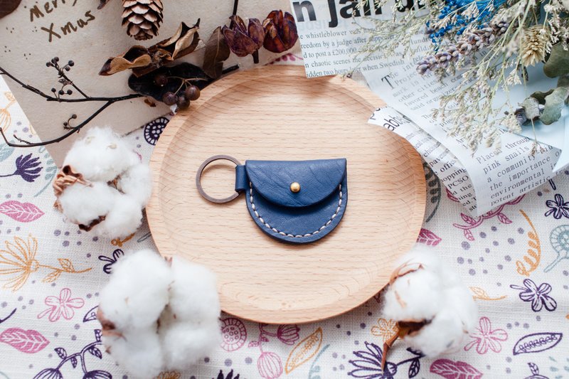 急难 / 皮革小钱包 / 海军蓝 - 零钱包 - 真皮 蓝色