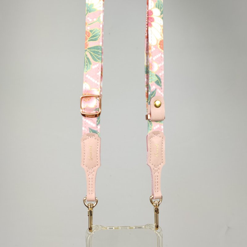 双扣背带-舒适1.8cm-寒樱-日本和服布-显白甜桃好搭 - 挂绳/吊绳 - 其他材质 多色