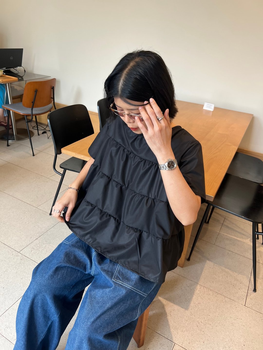 蓬松感衬衫 - 女装上衣 - 其他材质 白色