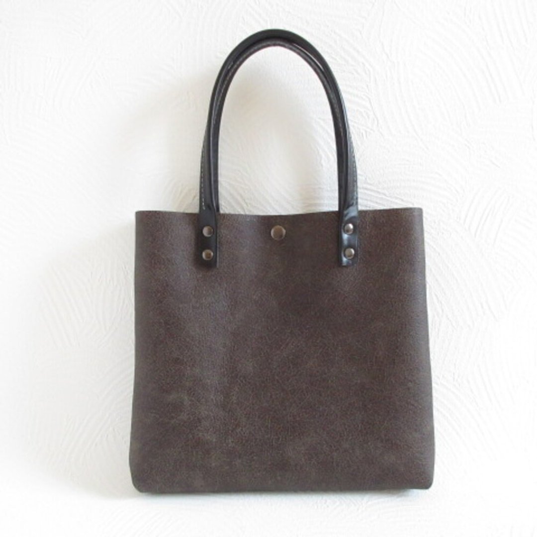 Cowhide・new・square mini tote・cracked・vintage dark Brown・0490 - 手提包/手提袋 - 真皮 咖啡色