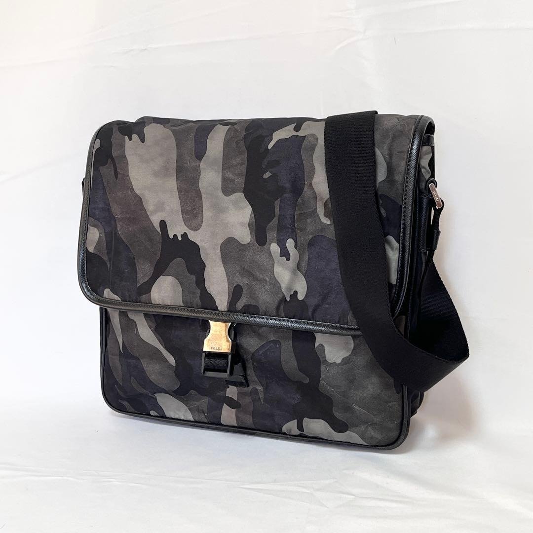 真品 PRADA 普拉达 肩背包 斜挎包 迷彩 伪物 Tessuto 尼龙 三角标 中古品 日本直寄 - 侧背包/斜挎包 - 其他材质 