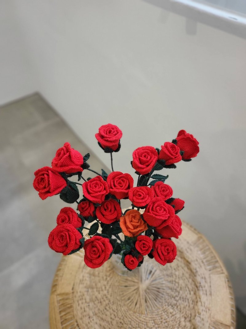 手工编织的自由玫瑰 Handmade Crochet Freedom Rose - 摆饰 - 棉．麻 