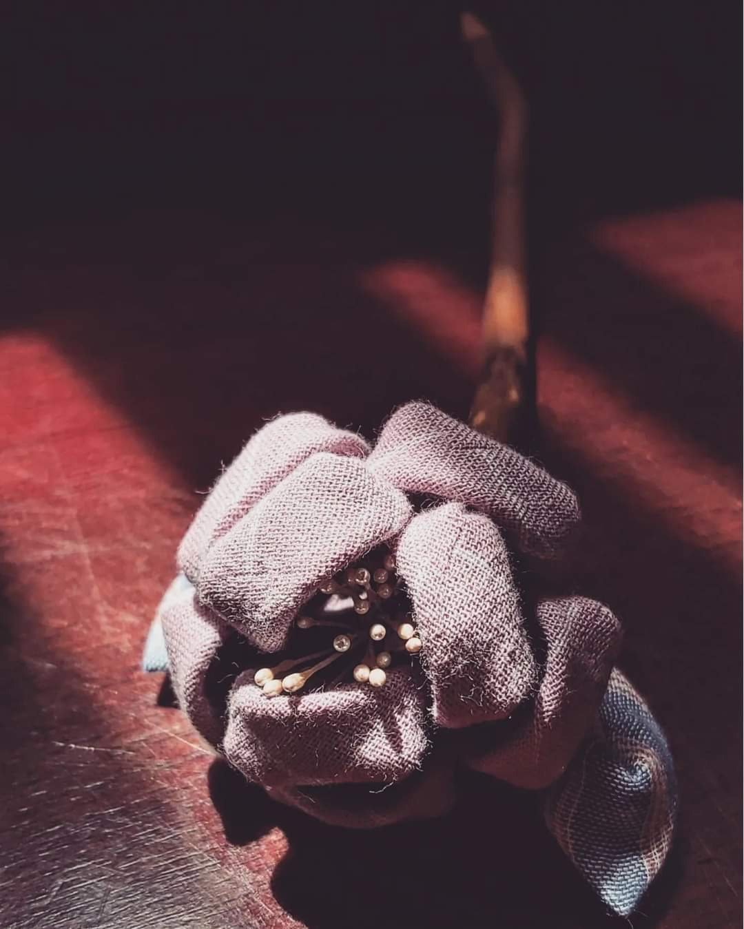 发簪/花簪/木簪/樟木/和风布花/细工花/つまみ细工/二十四节气 - 发饰 - 木头 紫色