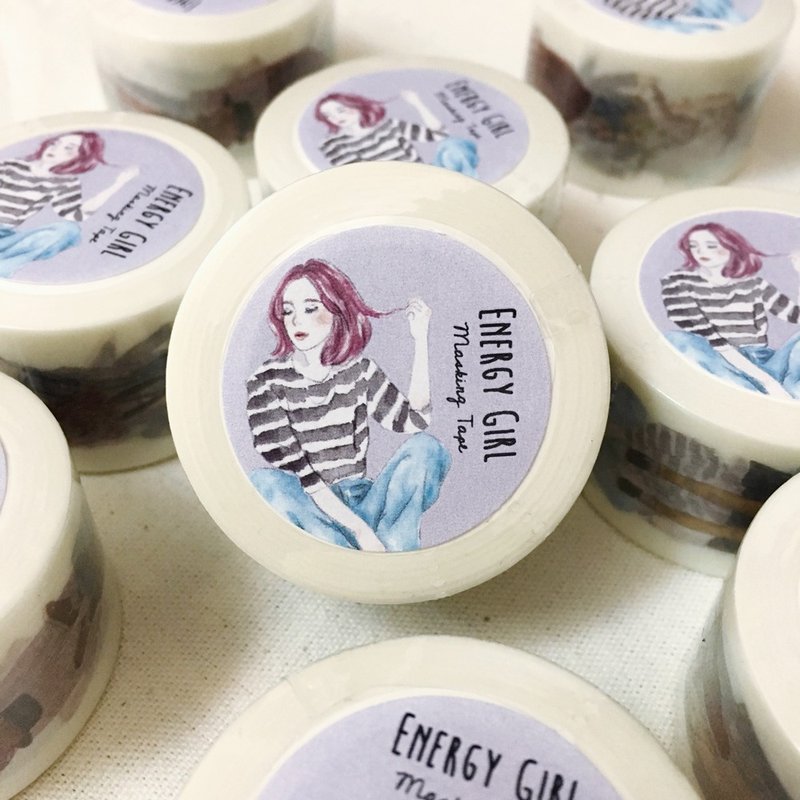 能量女孩 / 2.5cm纸胶带 - 纸胶带 - 纸 紫色