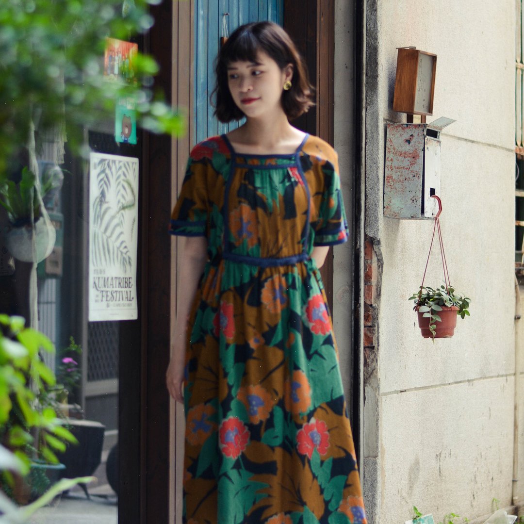 观叶 |  日本古着短袖洋服 - 洋装/连衣裙 - 其他材质 多色
