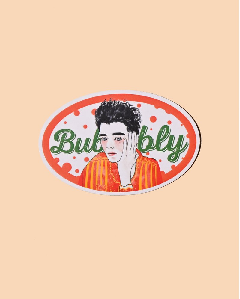 Bubbly 插画贴纸 - 贴纸 - 纸 红色