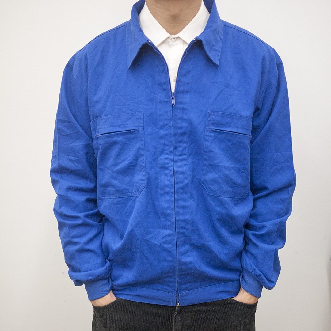 企业工作外套 工作服 作业服 蓝染 古着 二手 工装 硬挺厚实 - 男装外套 - 棉 蓝色