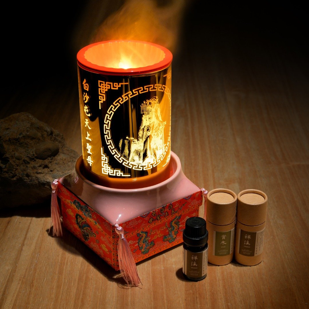 白沙屯 妈祖 粉红超跑 净香明灯 - 香薰/精油/线香 - 瓷 黄色