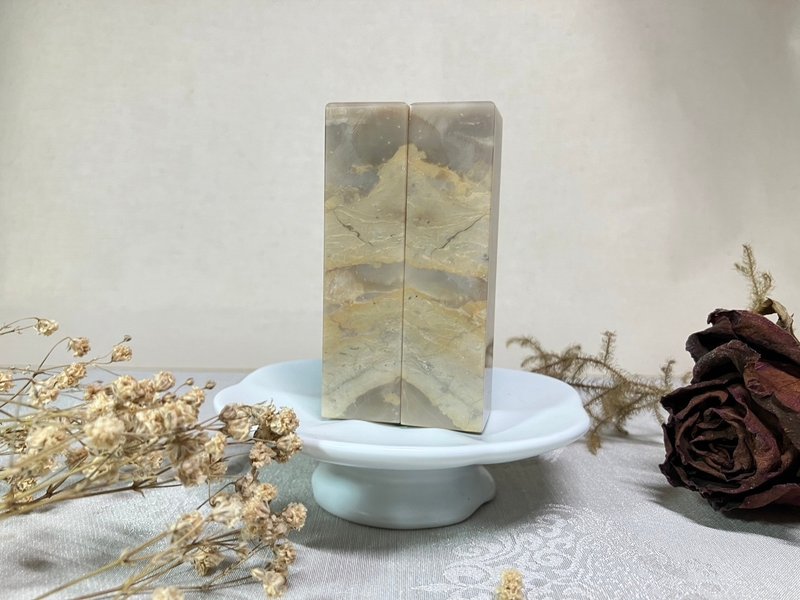 手工刻印定制对章 • 姓名方章 • 巴林石印章 参柒 - 印章/印台 - 石头 多色