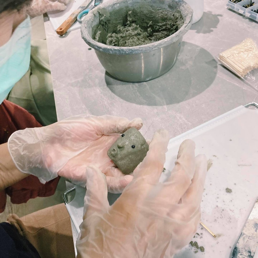 泥塑幻兽盆 多肉水泥盆栽手作课程 手捏水泥艺术 干燥花 男朋友礼 - 其他 - 水泥 