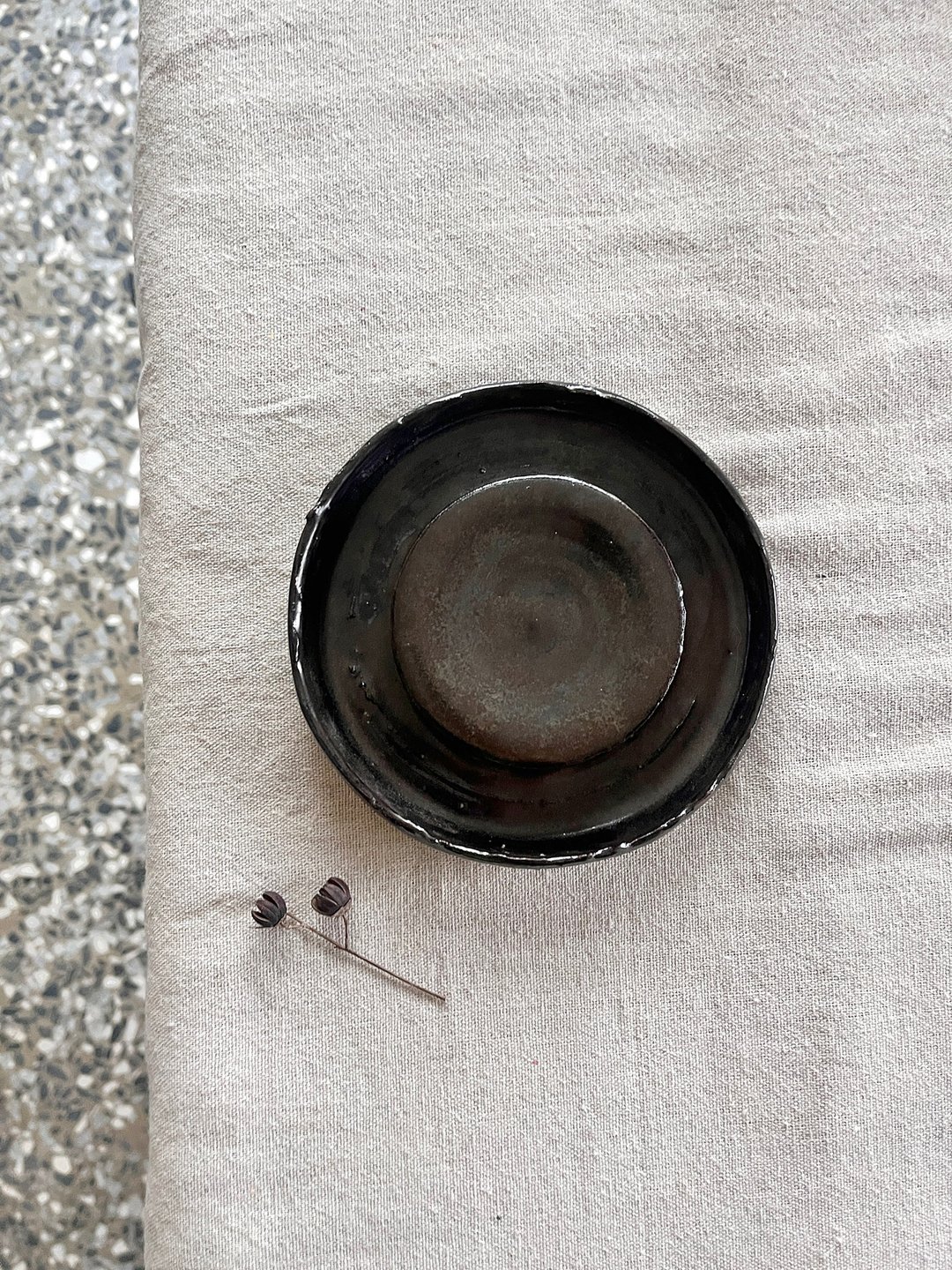 凹凸 壶承 茶盘陶盘 | 陶器皿 - 茶具/茶杯 - 陶 黑色