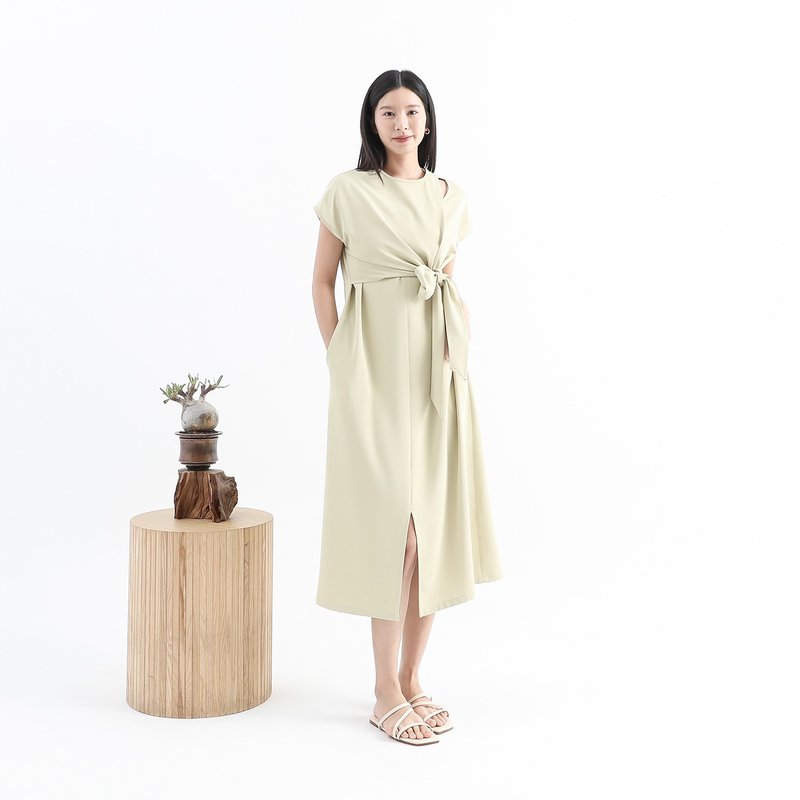 【经典原创】Yueshi_月蚀篓空绑带洋装_CLD027_绿 - 洋装/连衣裙 - 聚酯纤维 绿色