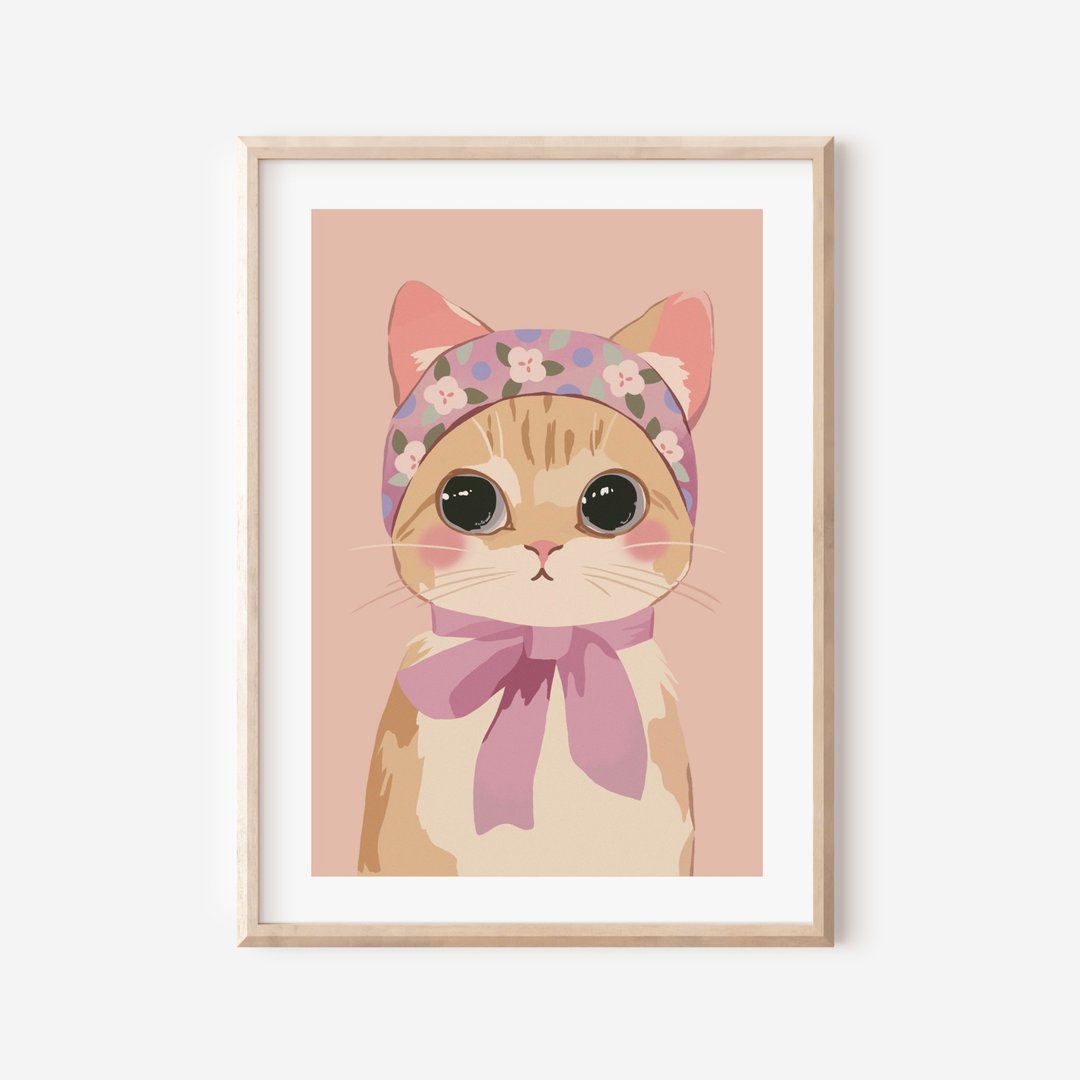 复古小猫 - 数位下载苗圃海报 - 电子手绘真人画像/绘画/插画 - 其他材质 