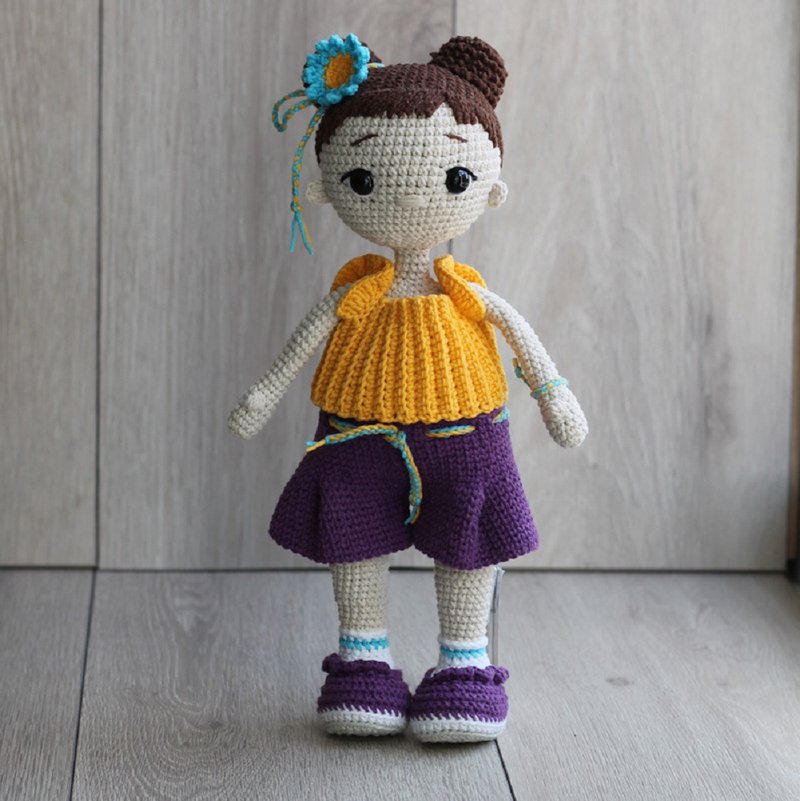 Crochet handmade doll with clothes, Crochet Girl Toy, Gift for girls - 玩具/玩偶 - 其他材质 多色