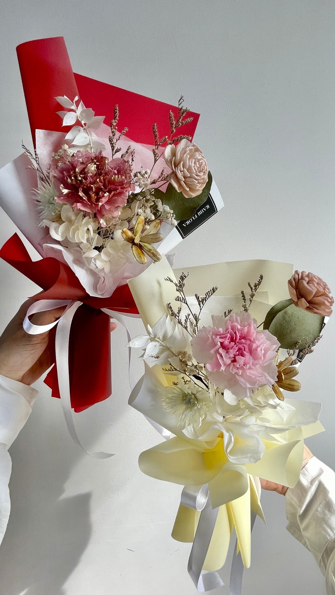 母亲节康乃馨花束 母亲节干燥花束 永生花束 4 色 - 干燥花/捧花 - 植物．花 