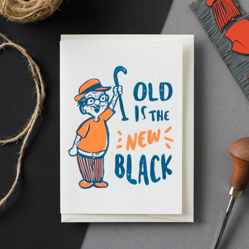 生日卡片—老一岁也是酷的 - 卡片/明信片 - 纸 橘色