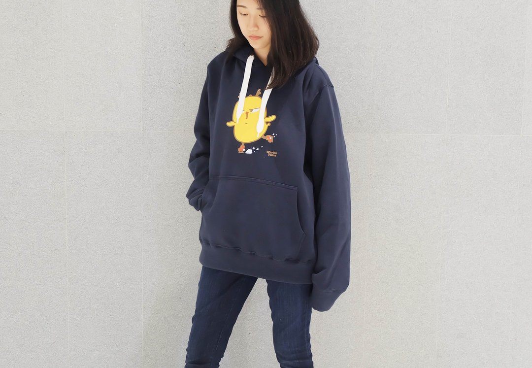 Warbie Ice Skate Hoodie / winter sweater (Navy) - 中性连帽卫衣/T 恤 - 棉 红色