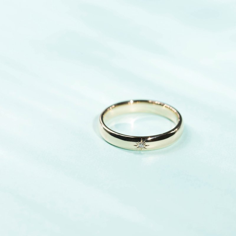 K14YG×钻石 0.01 克拉 / 太阳 - 戒指 - 宝石 金色