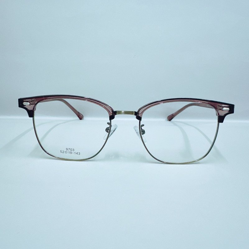 站内最高等级UV420滤蓝光0度眼镜│眉架合金个性修脸系列9703-C25 - 眼镜/眼镜框 - 其他金属 卡其色