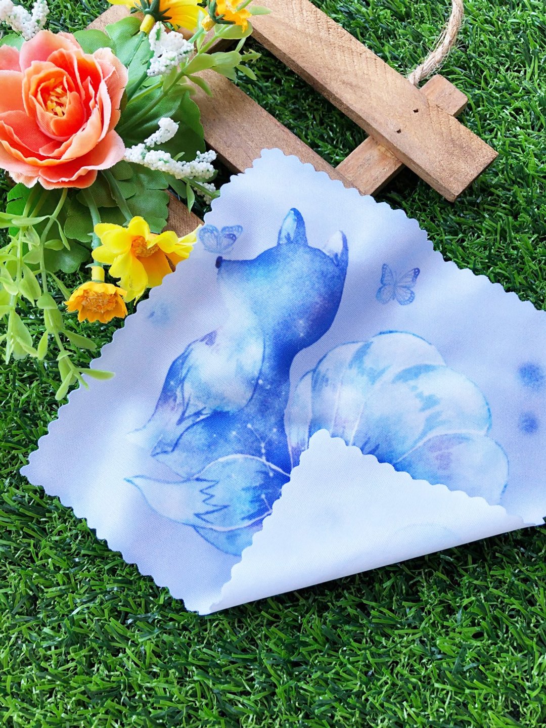星空九Q狸-手机擦拭布-眼镜布 - 眼镜盒/眼镜布 - 其他人造纤维 蓝色