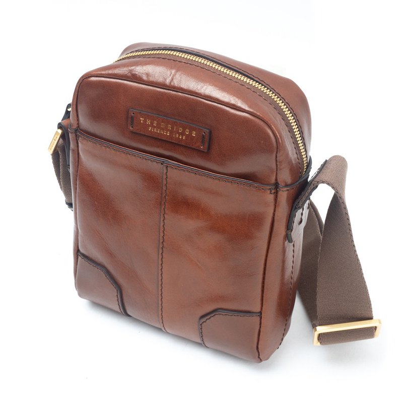 THE BRIDGE 意大利牛皮 VESPUCCI (小) 侧背包 - 侧背包/斜挎包 - 真皮 咖啡色