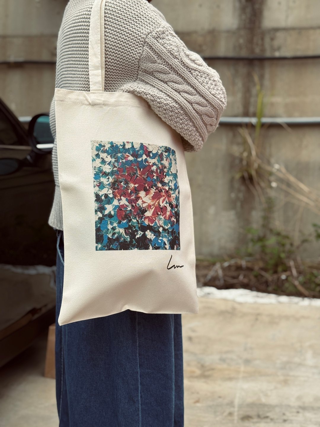 ART BAG 艺术家抽象画帆布包-脉动 - 其他 - 棉 白色