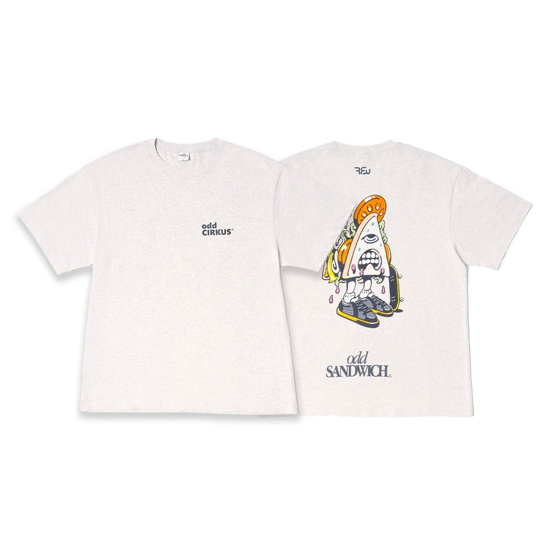 odd CIRKUS × RFW odd SANDWICH TSHIRT 图像短Tee / 雪花白 - 女装 T 恤 - 棉 白色