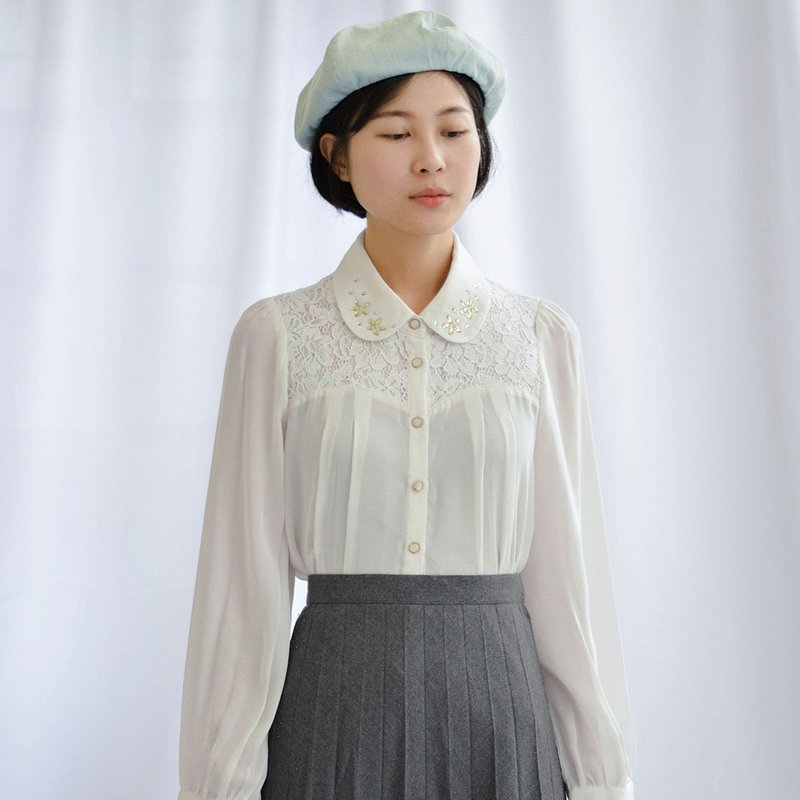 网花 |  日本古着白衬衫 - 女装衬衫 - 其他材质 