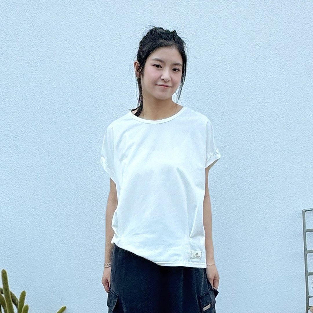 Hana Mokuba 圆领落肩抓皱上衣 - 女装上衣 - 其他材质 
