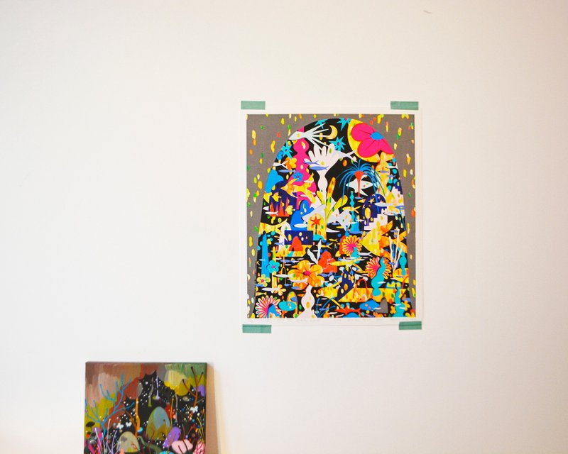 山/森林/鱼/乌托邦/植物/花草/梦境 艺术微喷 限量数位版画 插画 - 海报/装饰画/版画 - 纸 多色