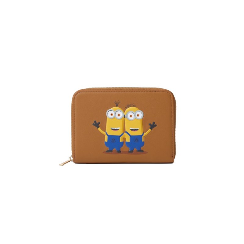 Minions 星座皮革银包 (双子座) - 皮夹/钱包 - 真皮 咖啡色