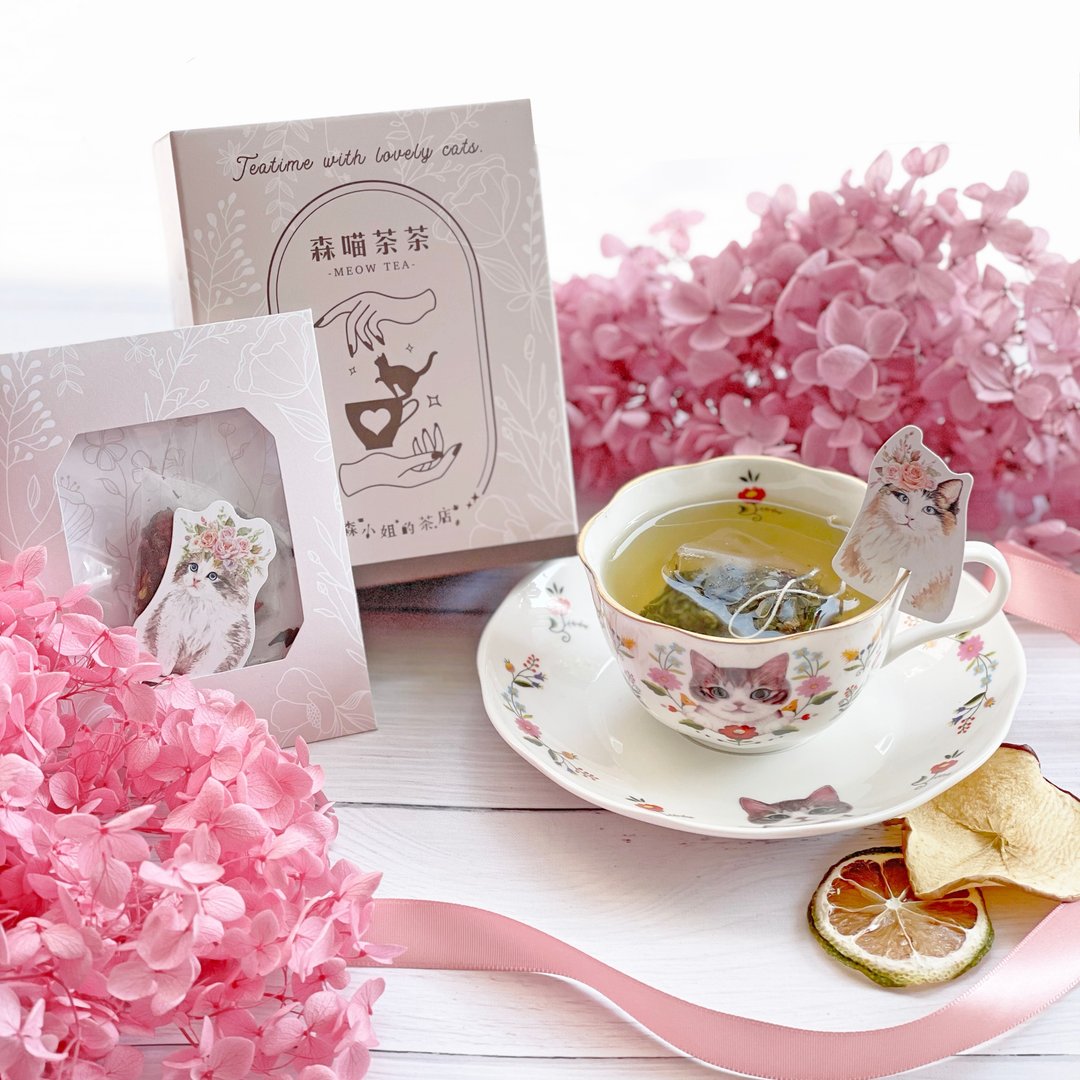 | 新品9折 | 森喵茶茶礼盒 | 可爱猫咪茶标_六种口味 - 茶 - 新鲜食材 多色