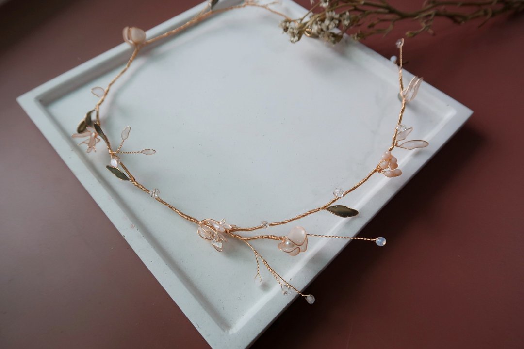 简约文青花圈(两款)-手作水晶花树脂饰品 新娘头饰/伴娘配饰 - 发饰 - 树脂 多色