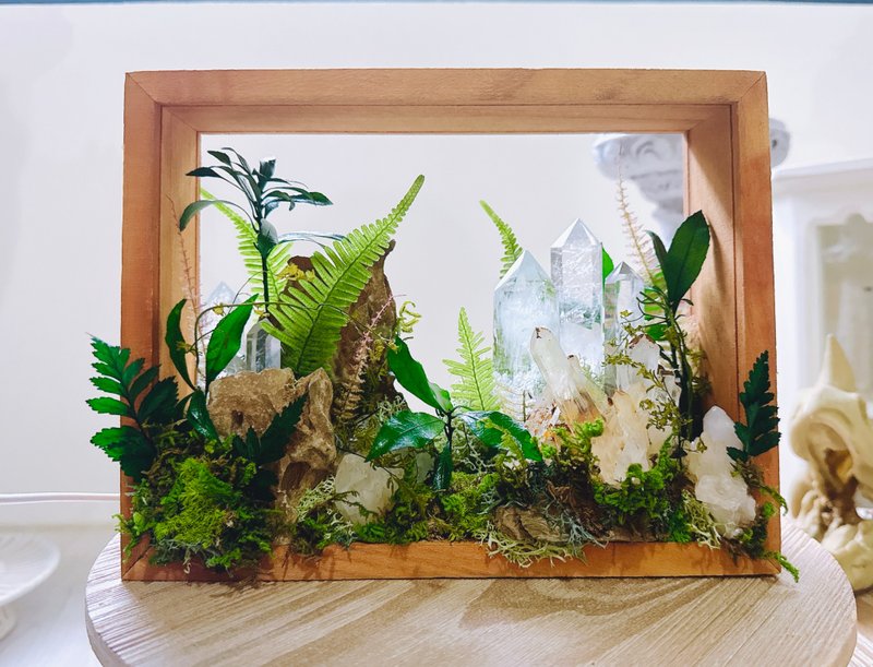 白水晶柱 仙境物语 侏罗纪。永生叶材绿植栽 - 植栽/盆栽 - 水晶 白色