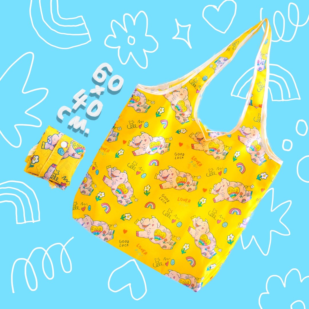LUCY PIG FOLDABLE BAG - 其他 - 其他材质 黄色
