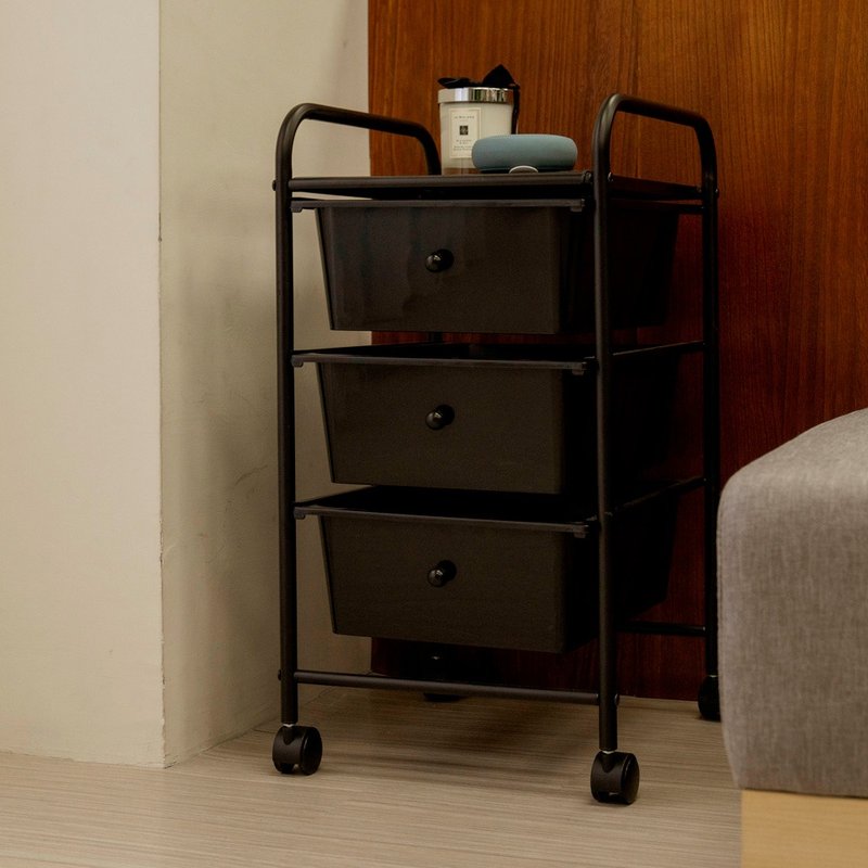 【ikloo】纯黑色系三层收纳抽屉车 - 收纳用品 - 其他材质 