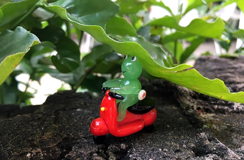 琉璃 青蛙摩托车 - 摆饰 - 琉璃 绿色