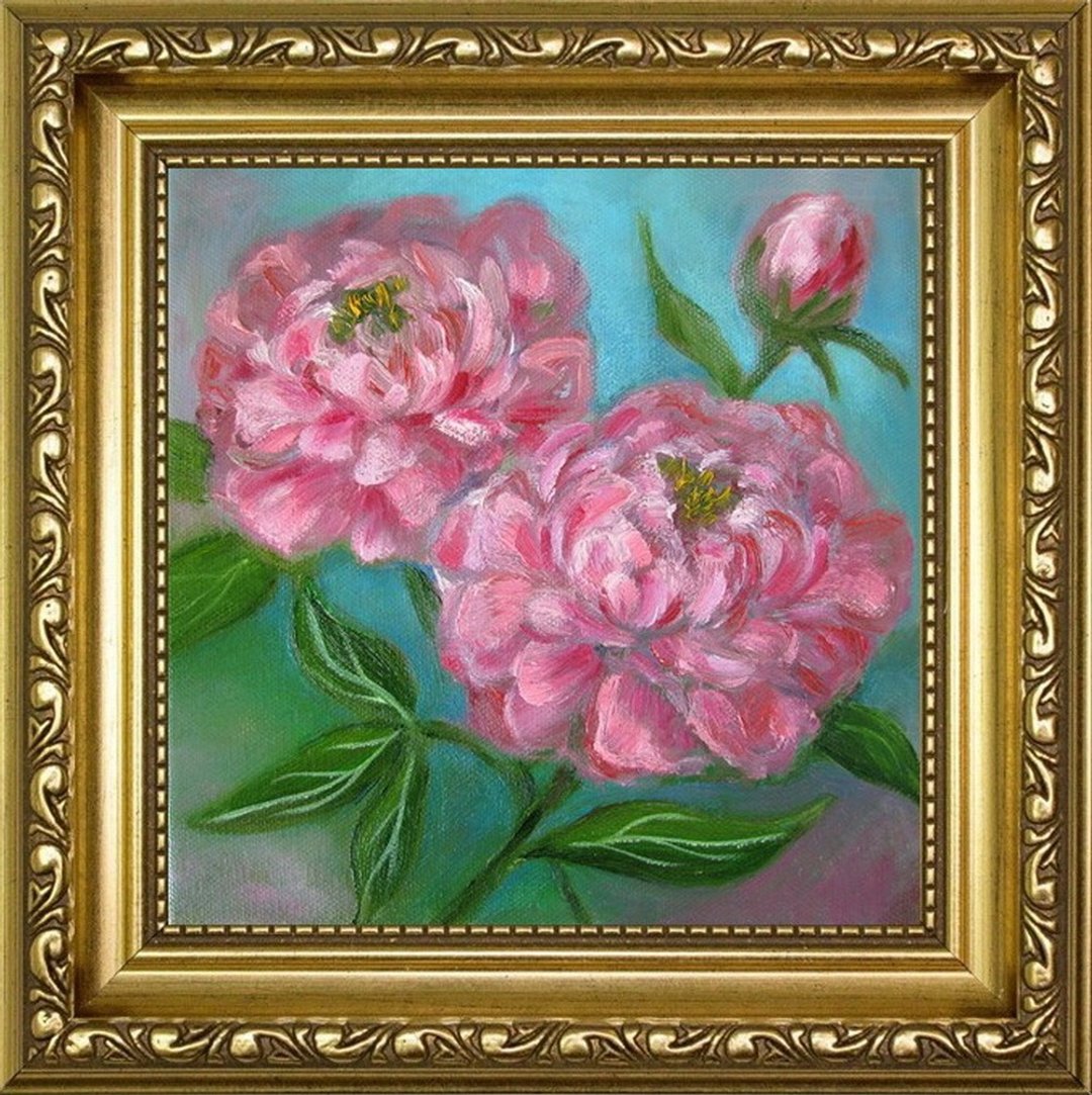 牡丹原创油画小尺寸伸展画布客厅装饰 - 墙贴/壁贴 - 其他材质 多色