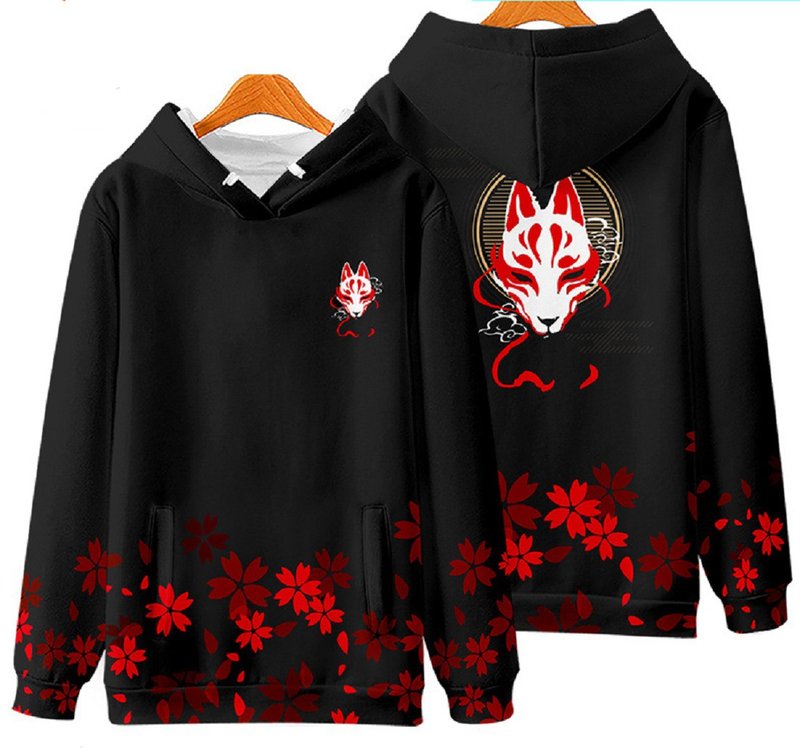 美国Fools Day Kitsune Sweater - 中性连帽卫衣/T 恤 - 尼龙 黑色