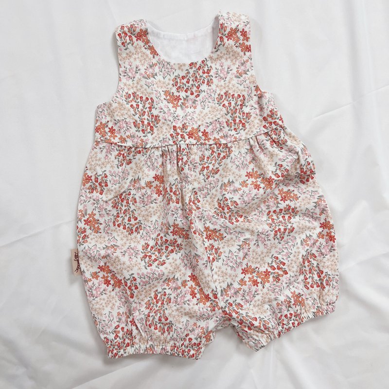 灯笼连身装 橘色风铃花 - 包屁衣/连体衣 - 棉．麻 橘色