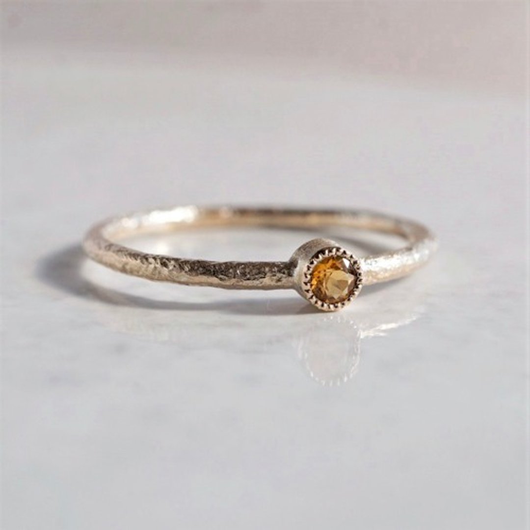 Citrine birthstone ring [R050K10CT] - 戒指 - 宝石 