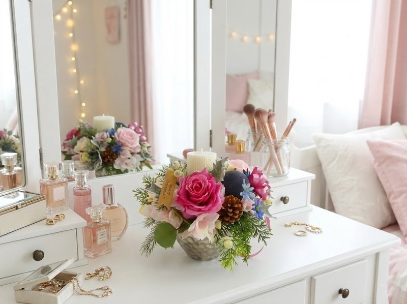 粉雪恋曲玫瑰桌上型花礼 包邮专人配送限双北市 其余地区需补运费 - 植栽/盆栽 - 其他材质 紫色