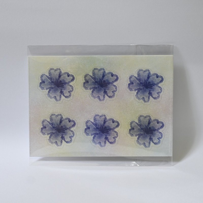 紫紫透花 透明贴纸 手绘 花草 手帐  圣诞 交换礼物 贴纸 - 贴纸 - 纸 