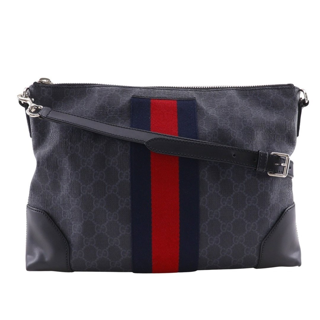 【日本直送】GUCCI 邮差包 侧背包 474139 GG Supreme 帆布 黑色 中性【二手】 - 侧背包/斜挎包 - 其他人造纤维 黑色