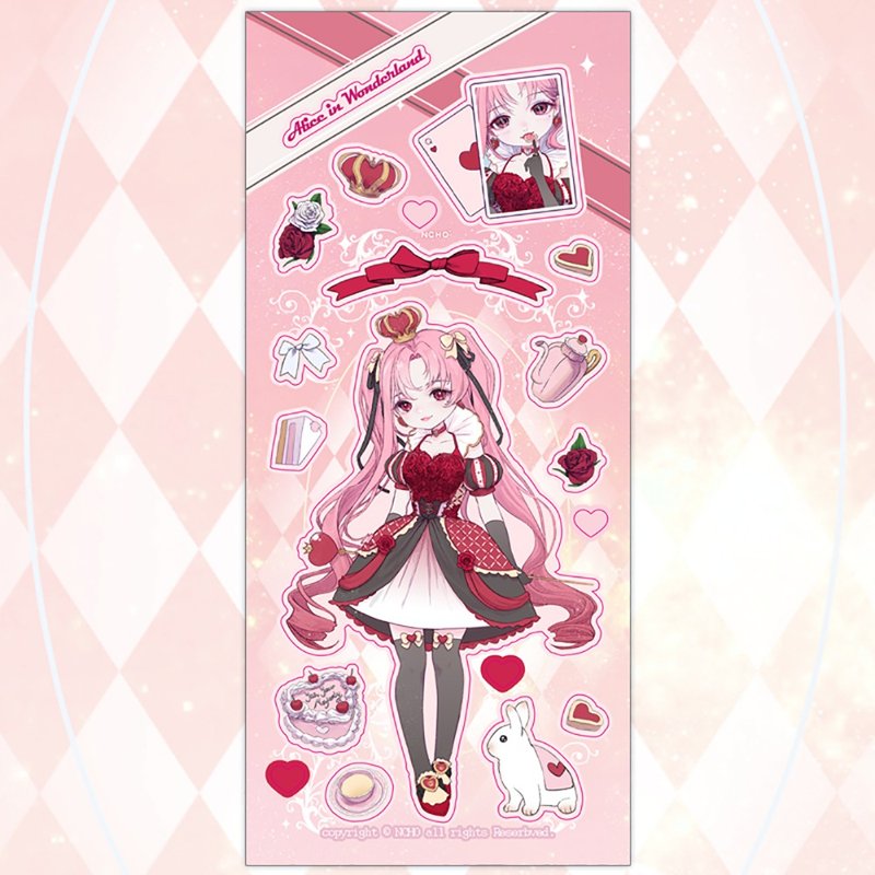 Alice in Wonderland HeartQueen Sticker - 贴纸 - 纸 红色