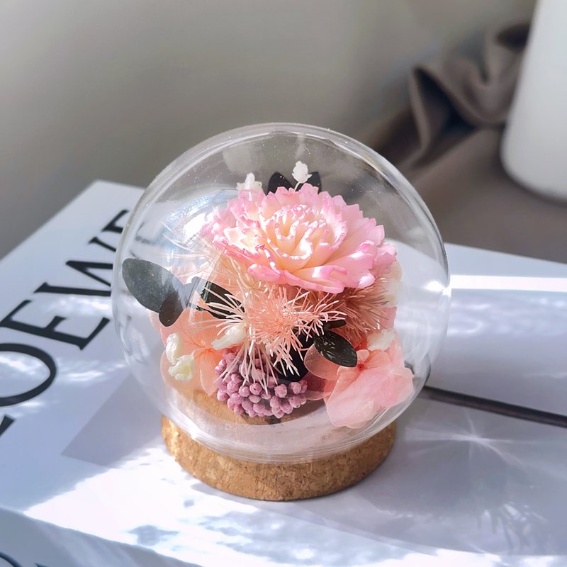 莳漫花间—花漾时光 母亲节礼物 扩香花 永生花玻璃球 - 干燥花/捧花 - 植物．花 粉红色