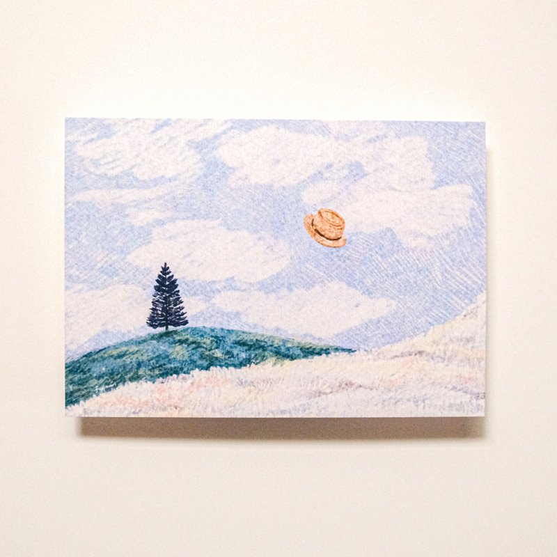 明信片 草帽飘浮在空中 - 卡片/明信片 - 纸 