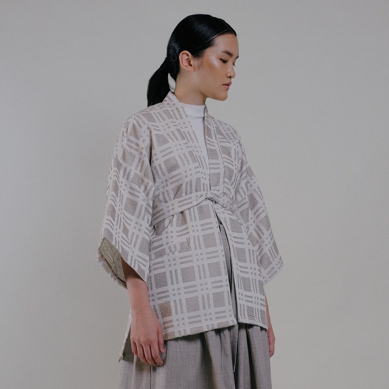 THE KIMONO OUTER - 女装休闲/机能外套 - 棉．麻 咖啡色